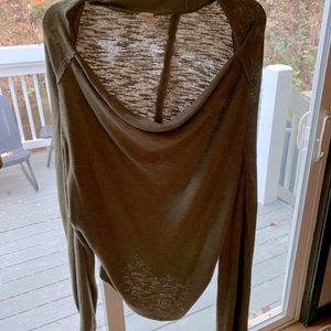 Slouchy Olive free people long sleeve top
